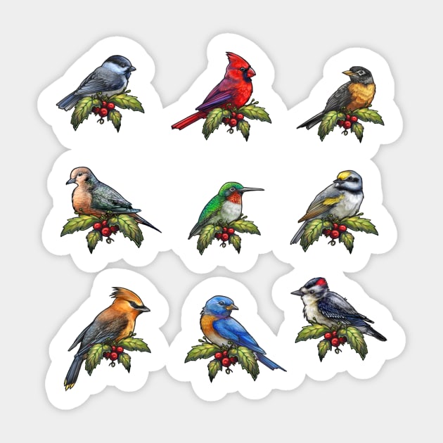 Holiday Bird Sticker Set 1 Sticker by CassWArt